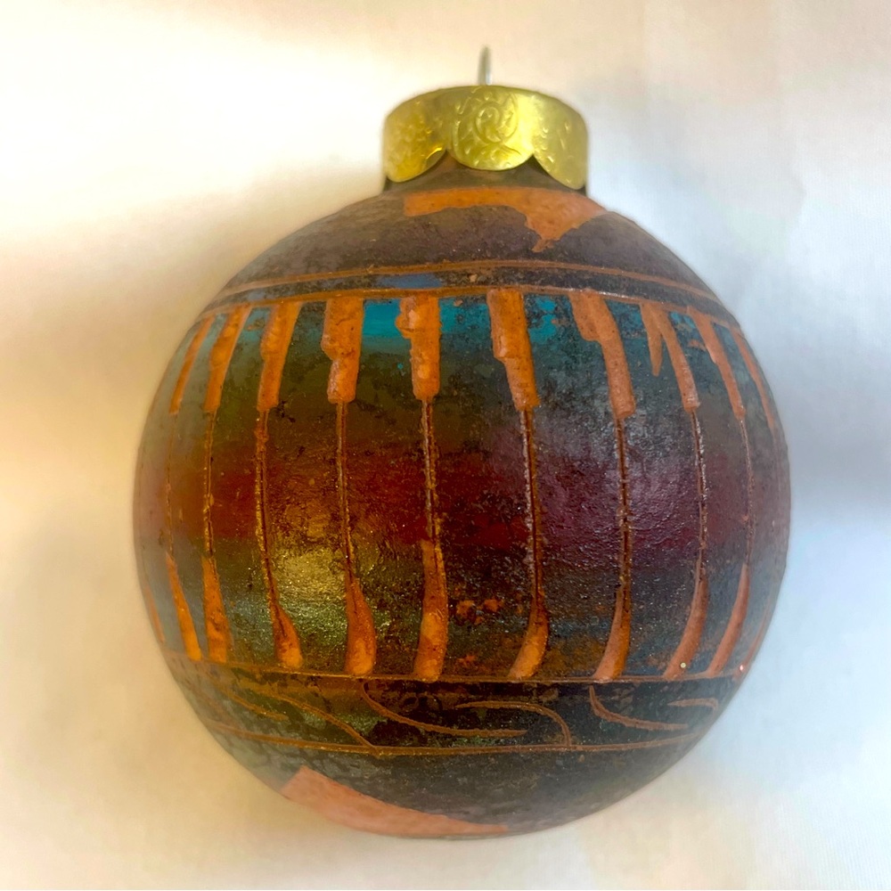 Navajo Pottery Ornament Raku Hand Etched Christmas Pottery Signed Native Indian - Picture 2 of 6